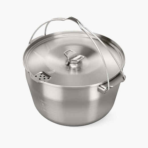 
      4-person camp fire cooking pot - stainless steel -3 litres
  