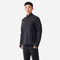 Ανδρικό Μακρυμάνικο Ζεστό T-shirt Τρεξίματος Warm 500 - μαύρο