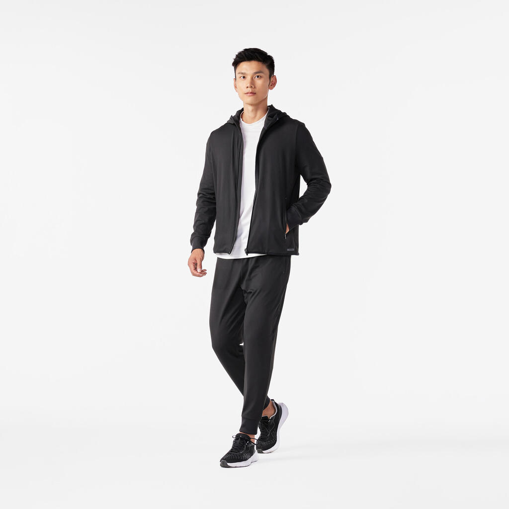 Men's warm running jacket - KIPRUN RUN 100 Warm - Black