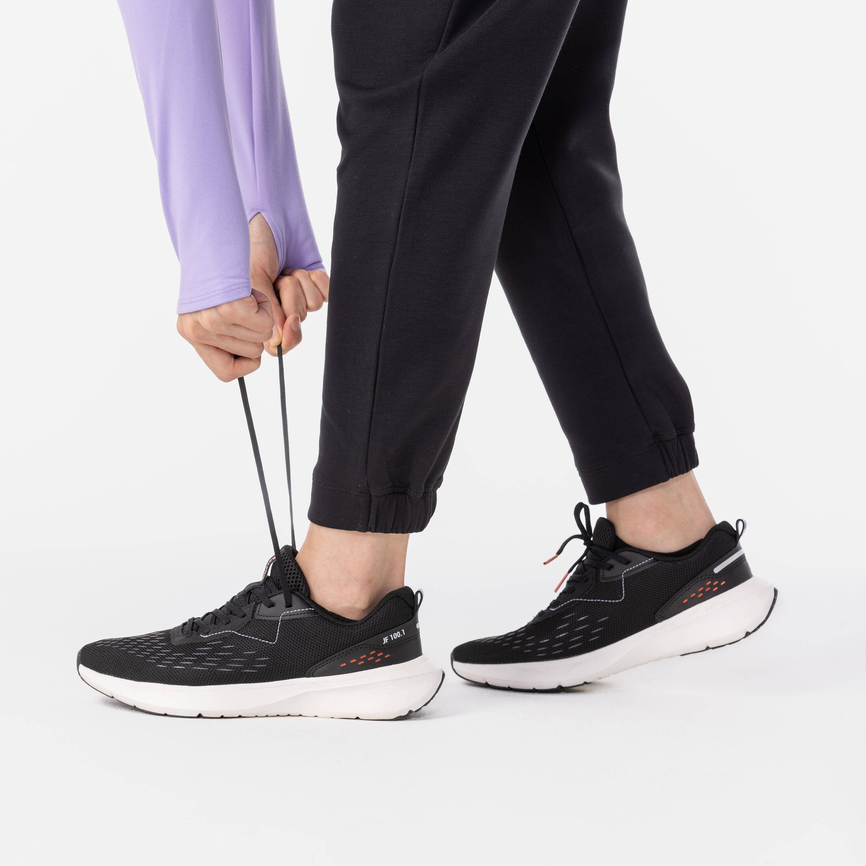 Women Running Shoes Lightweight, Cushioned, Upto 10km/week, Jogflow 100.1- Black -  3