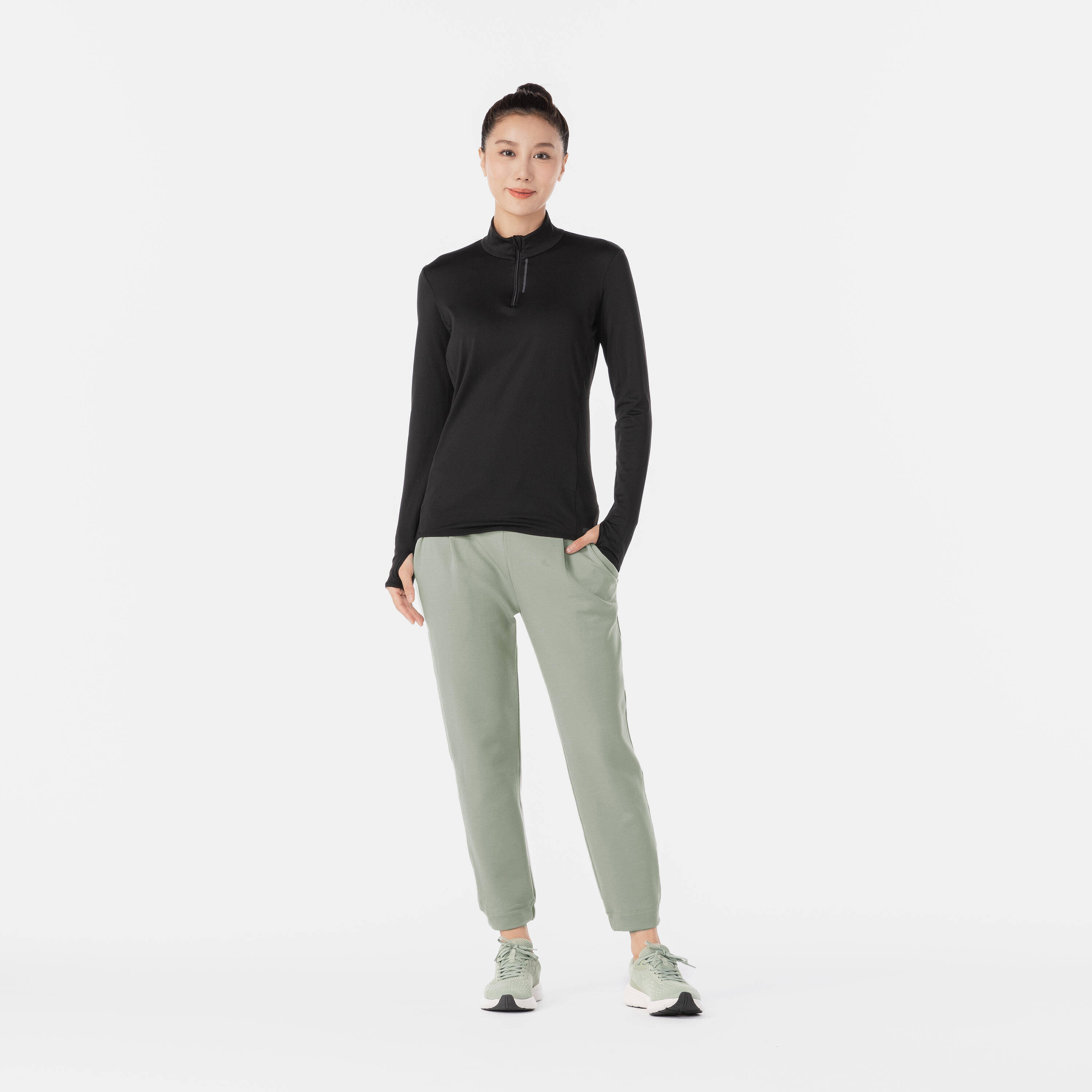 KIPRUN Run 100 Dry Women's Breathable Long-Sleeved Running T-Shirt - Black -  4