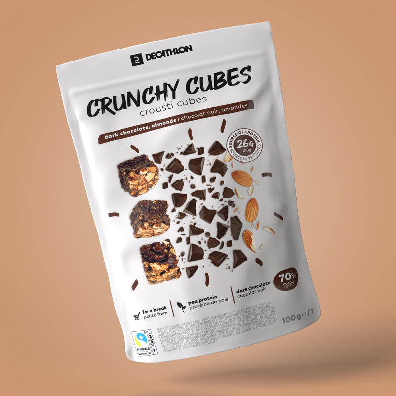 Cubos de Proteína de Chocolate Preto Crunchy 100 g