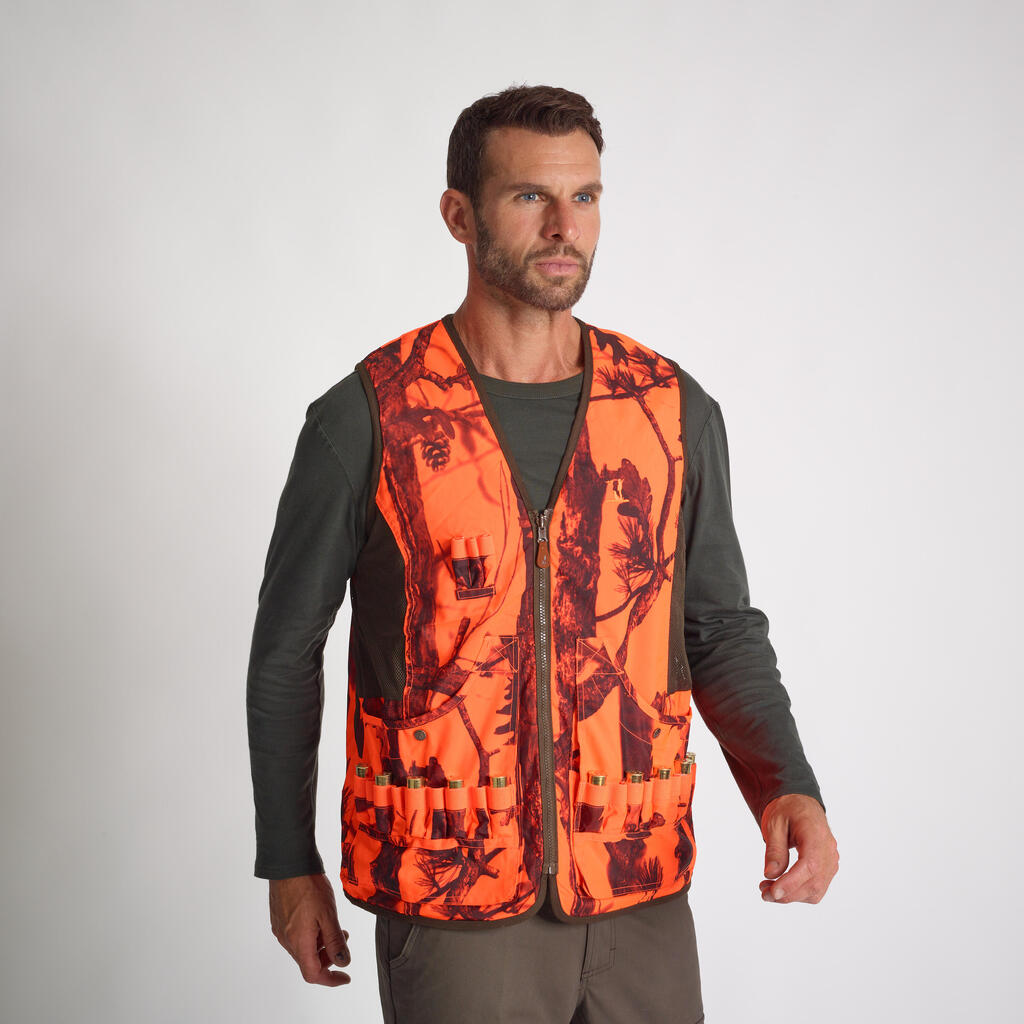 REVERSIBLE GILET PERCUSSION CAMO NEON/GREEN