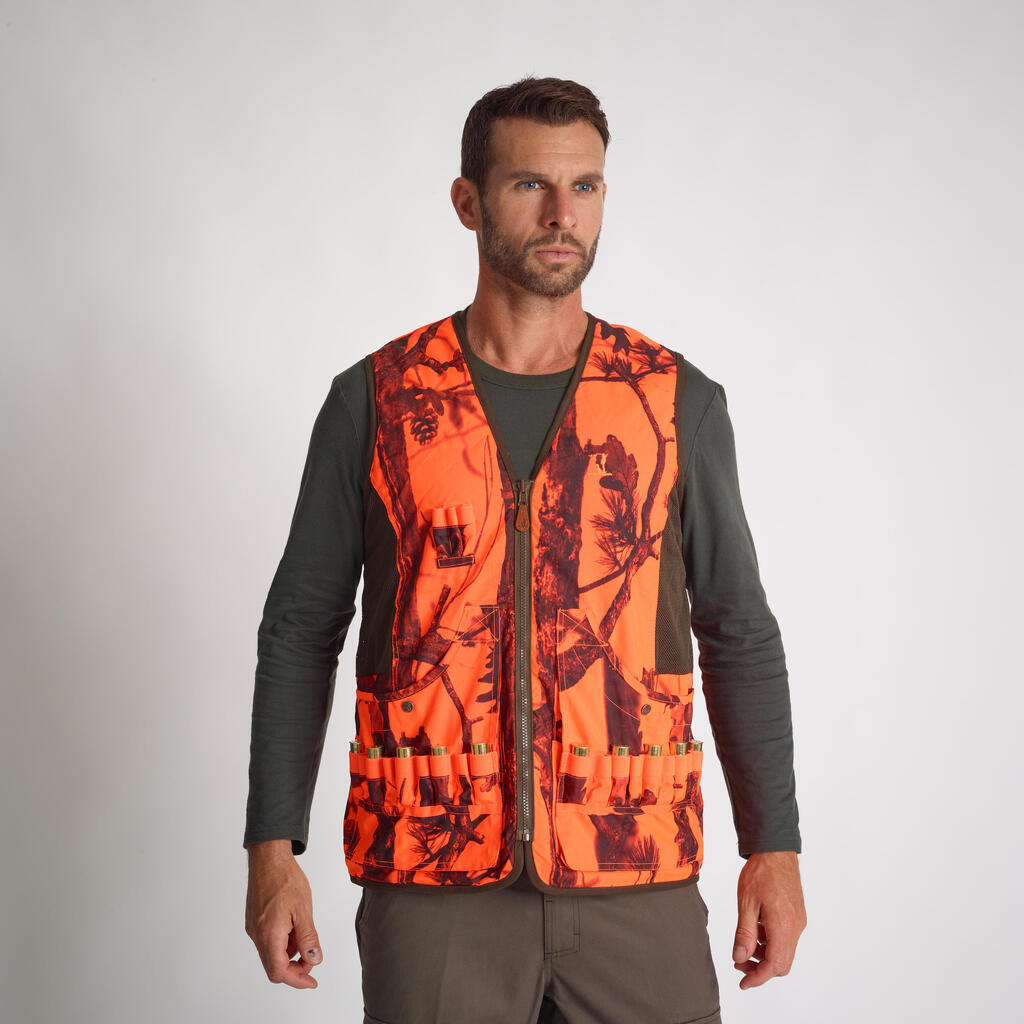 REVERSIBLE GILET PERCUSSION CAMO NEON/GREEN