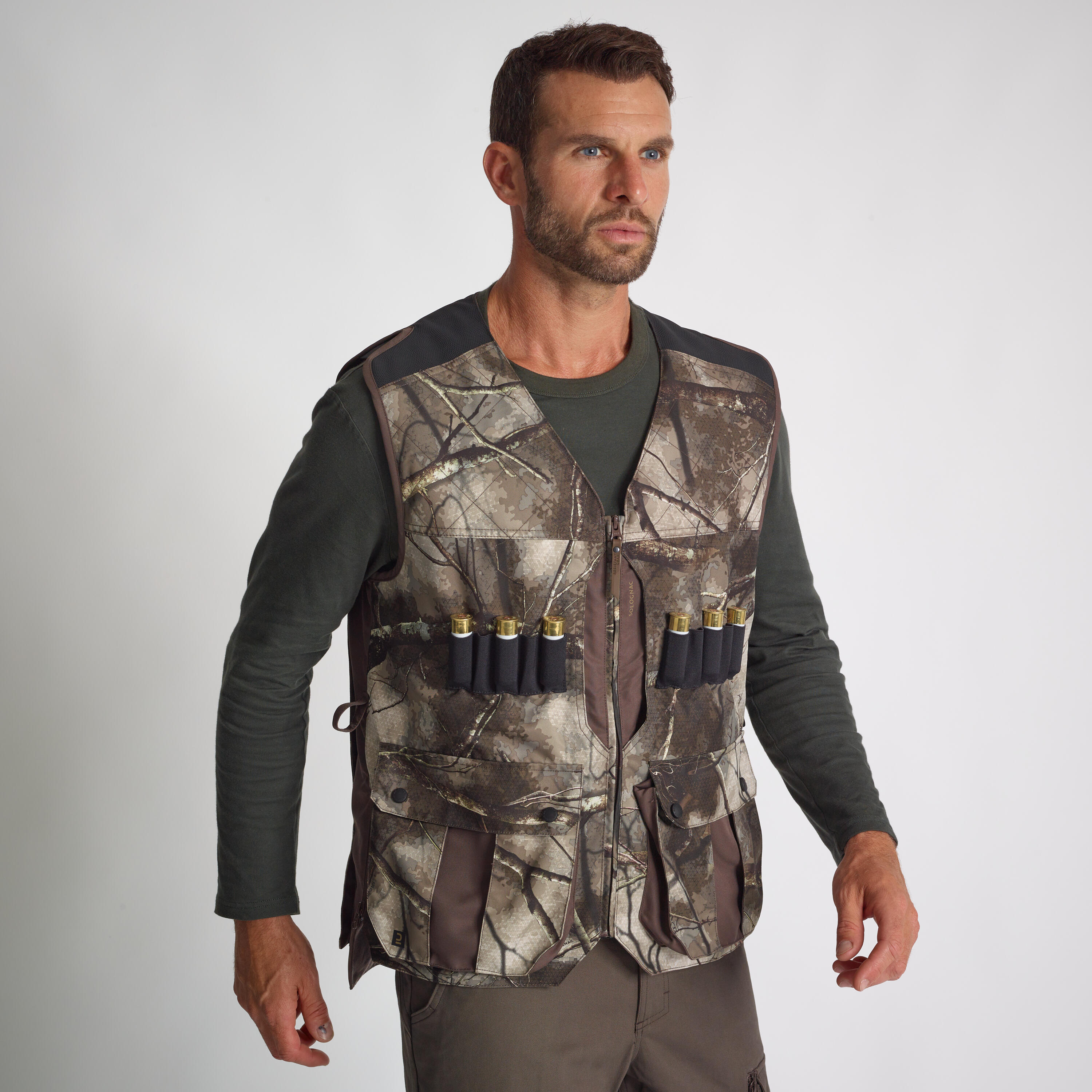 gilet chasse 500 camouflage treemetic - solognac
