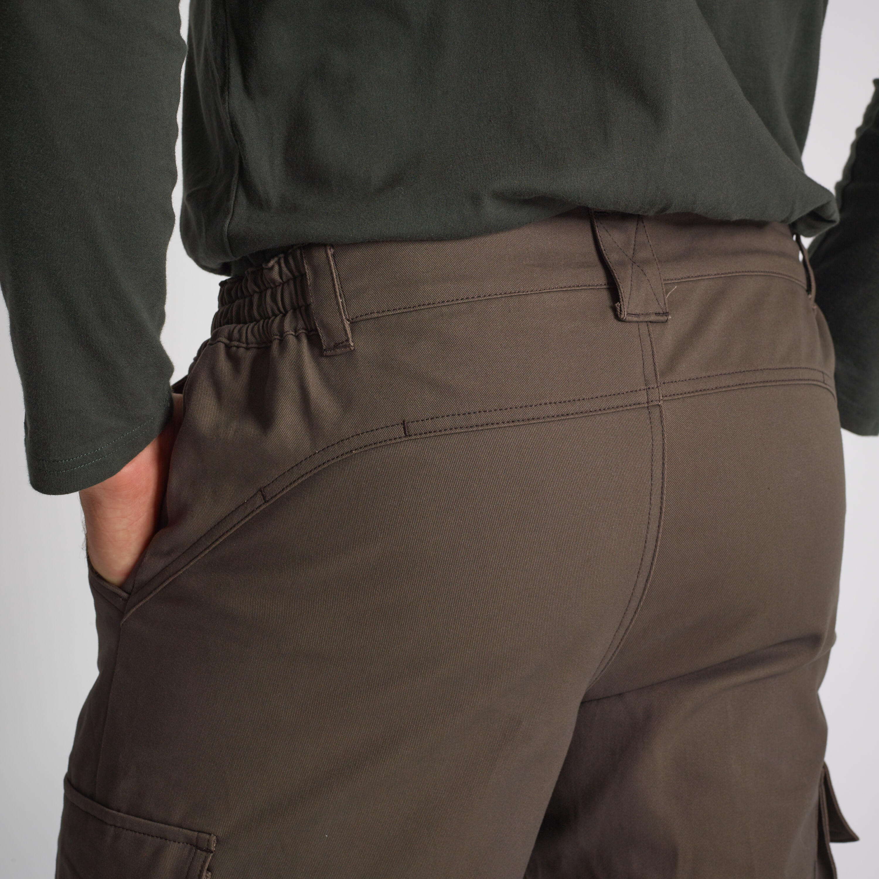 Pantaloni caccia uomo 520 comodi e resistenti marroni 4/7