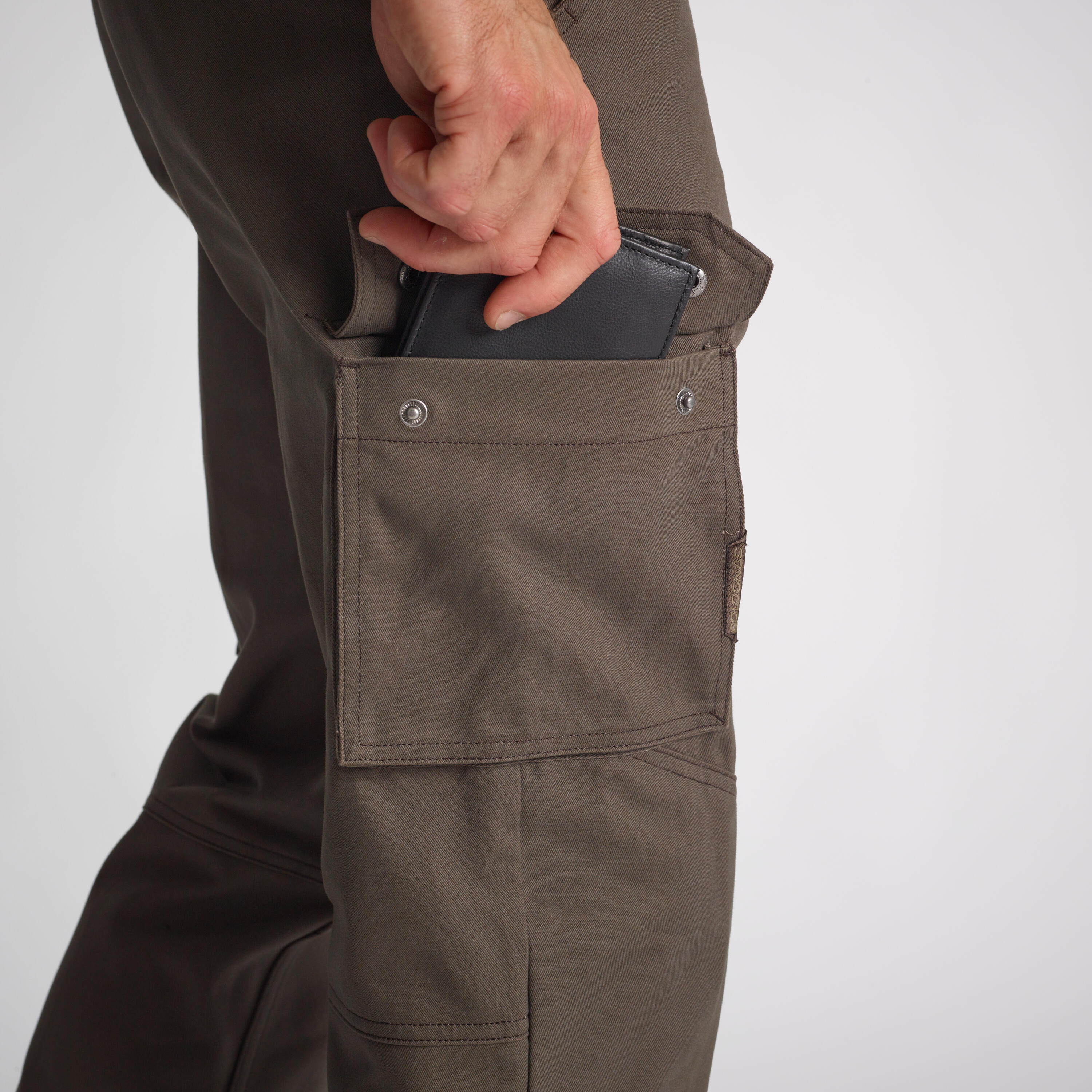 Pantaloni caccia uomo 520 comodi e resistenti marroni 5/7