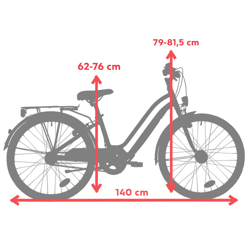 Bicicletă de oraș Elops 900 20" roșu copii 120-135 cm