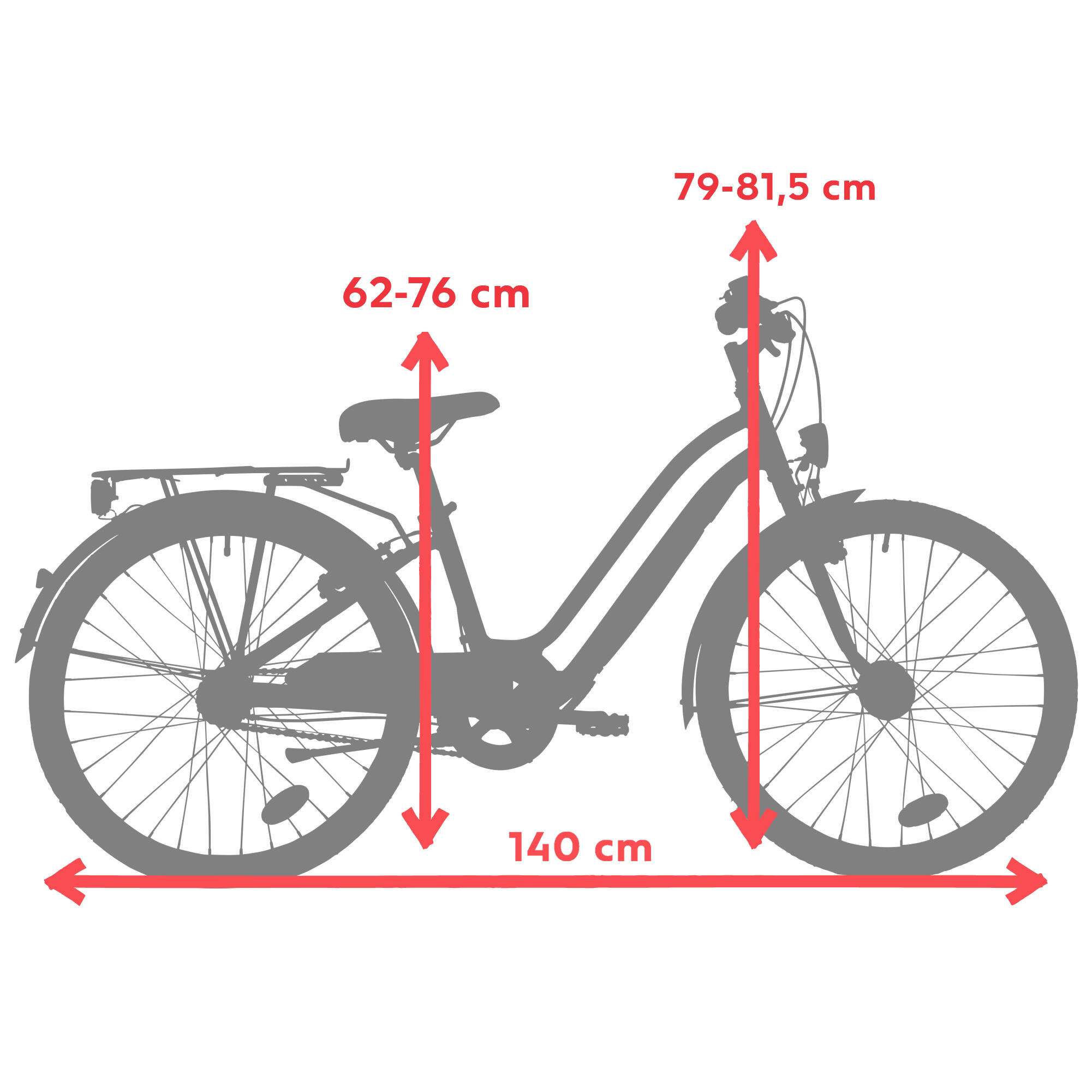 ELOPS BICICLETTA DA CITTÀ PER BAMBINI 900 20 POLLICI 6-9 ANNI ROSSO