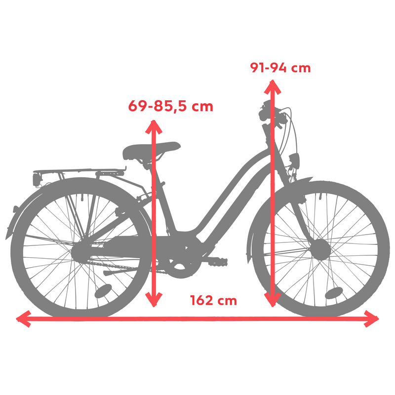 VELO VILLE ENFANT ELOPS 500 24 POUCES 9 12 ANS Bleu pour les clubs et collectivites Decathlon Pro