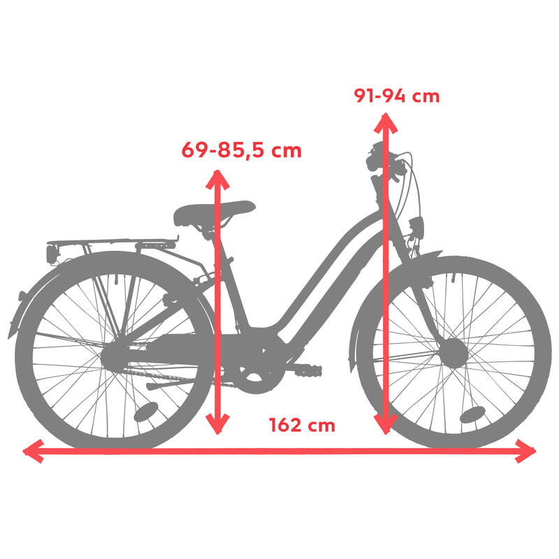 BICICLETA DE CIDADE DE CRIANÇA BTWIN 500 24 POLEGADAS 9-12 ANOS