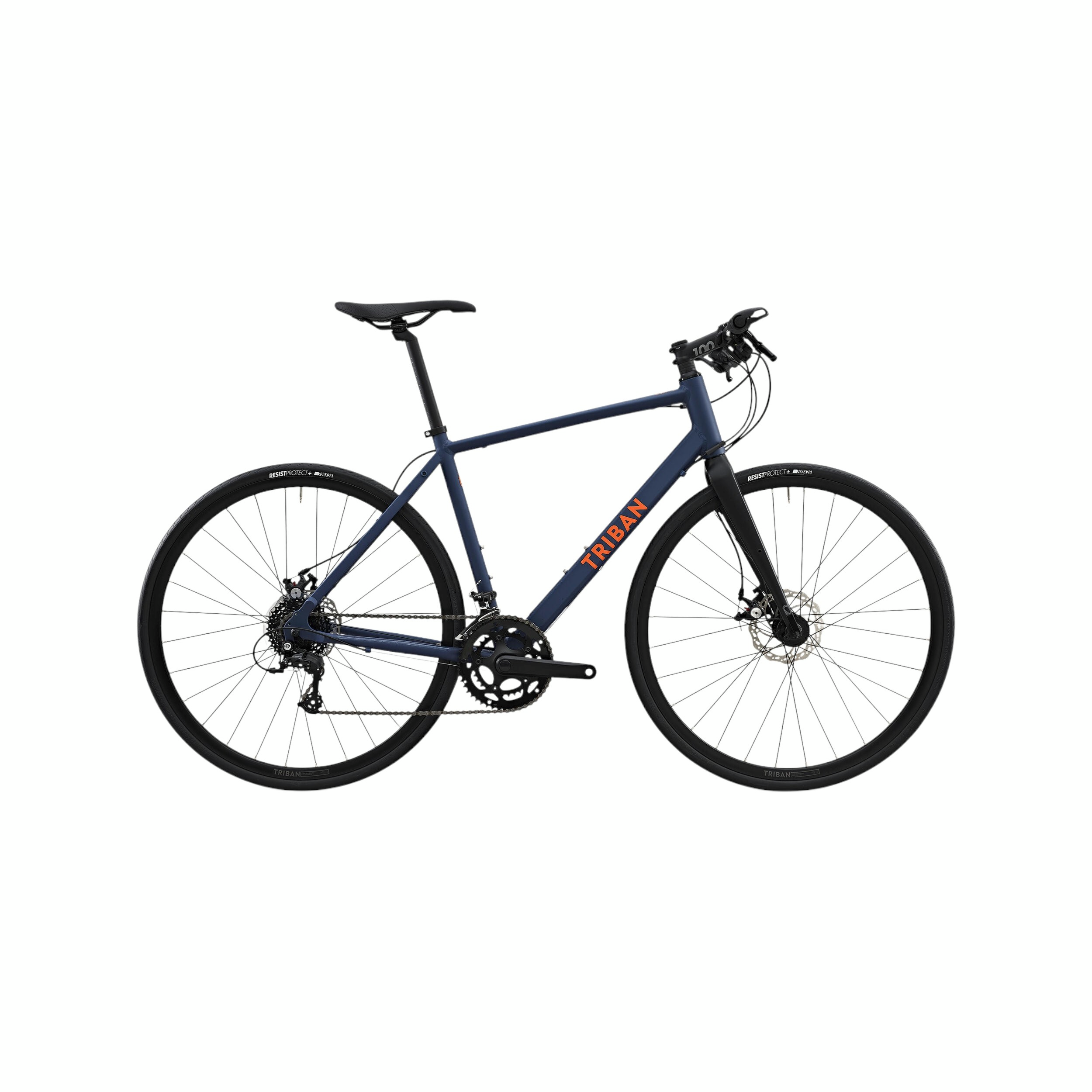 Vélo Route Cyclotourisme RC120 Flat Bar Disque Marine Orange pour