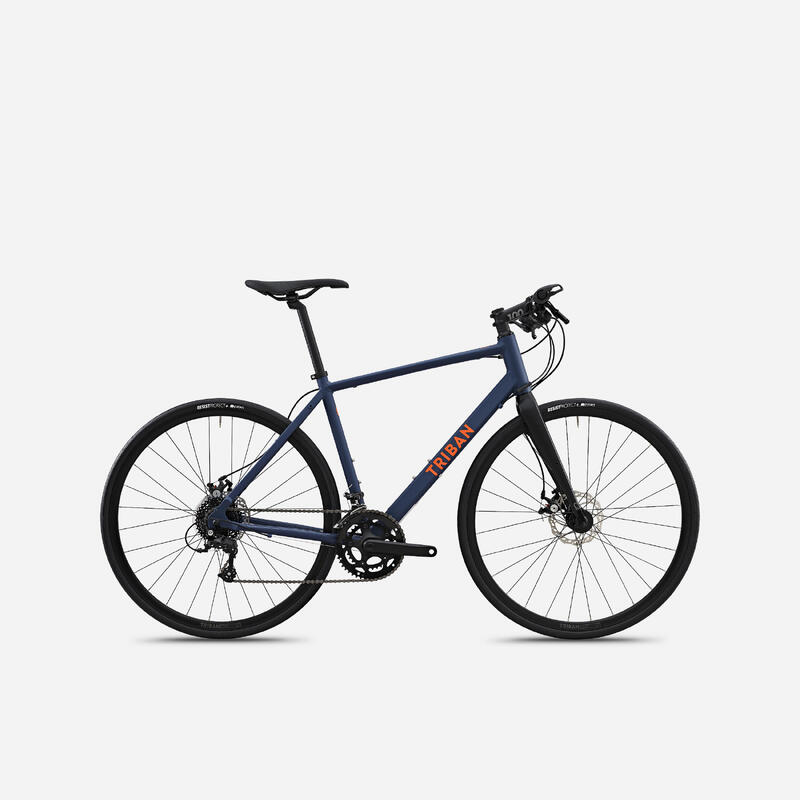 Bicicletă de șosea Cicloturism RC 120 Disc Albastru-Portocaliu 