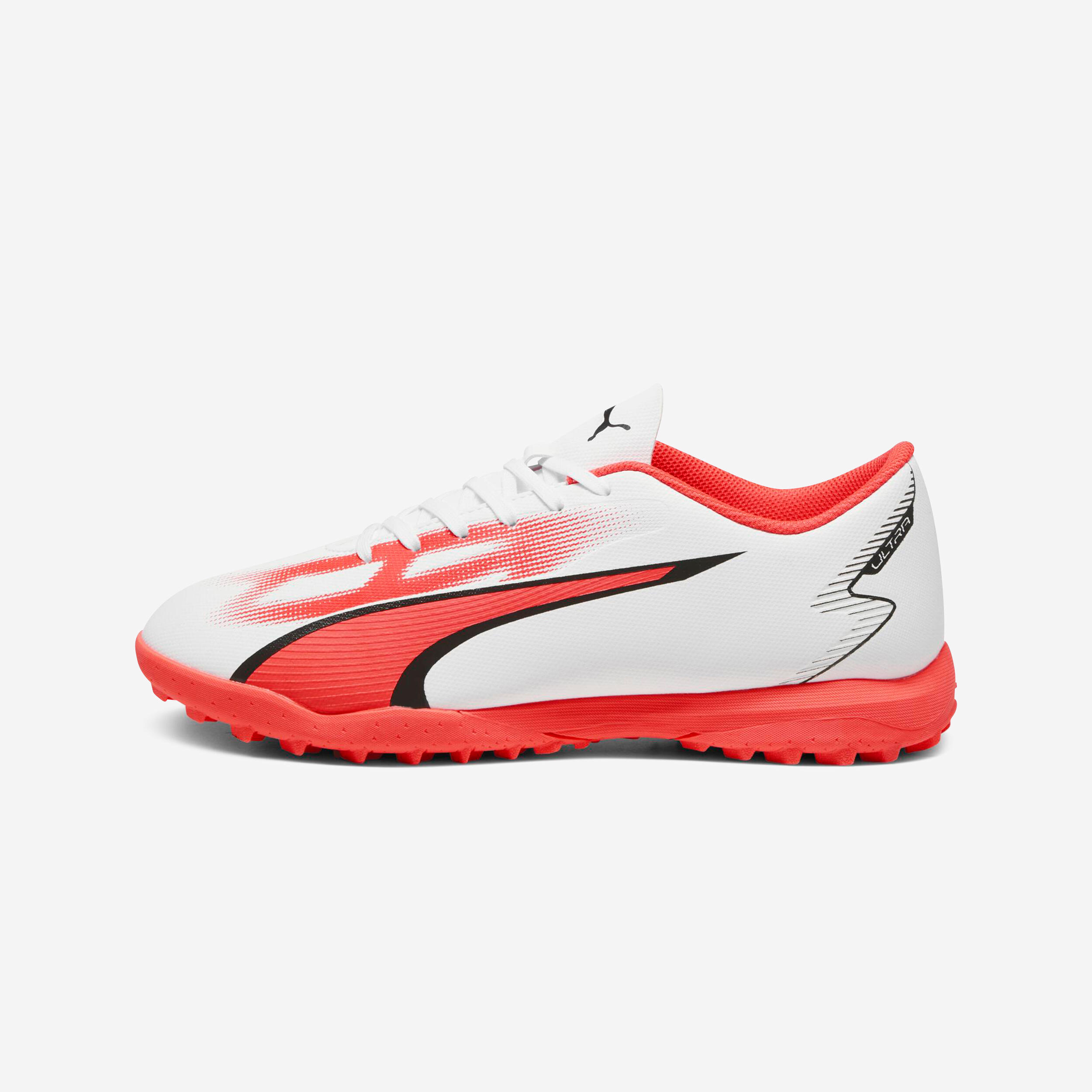 Chuteiras puma ultra play tf puma branco/vermelho adulto
