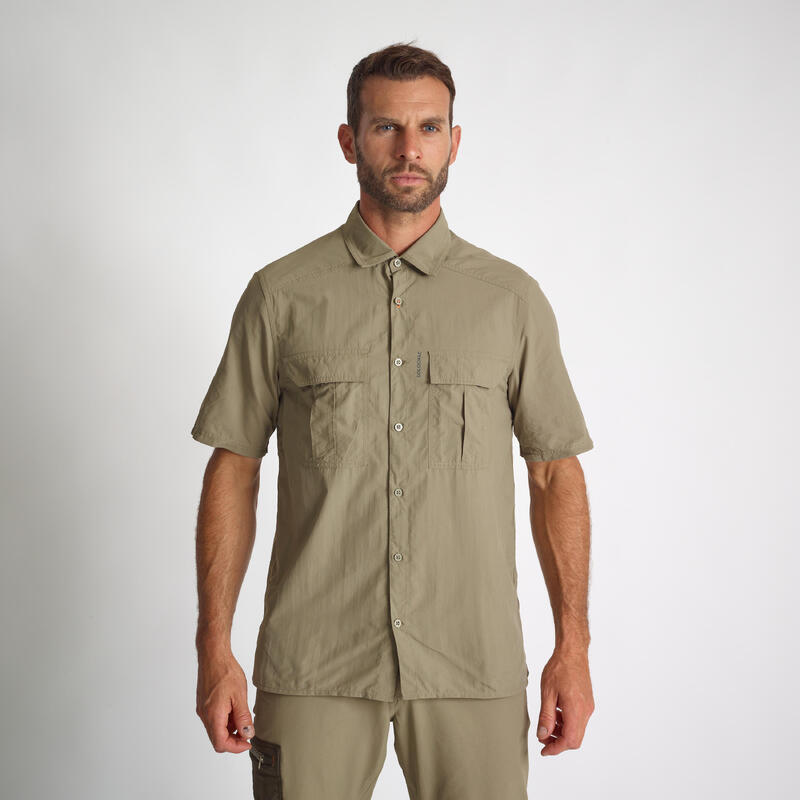 Chemise manches courtes respirante chasse Homme - SG100 vert clair