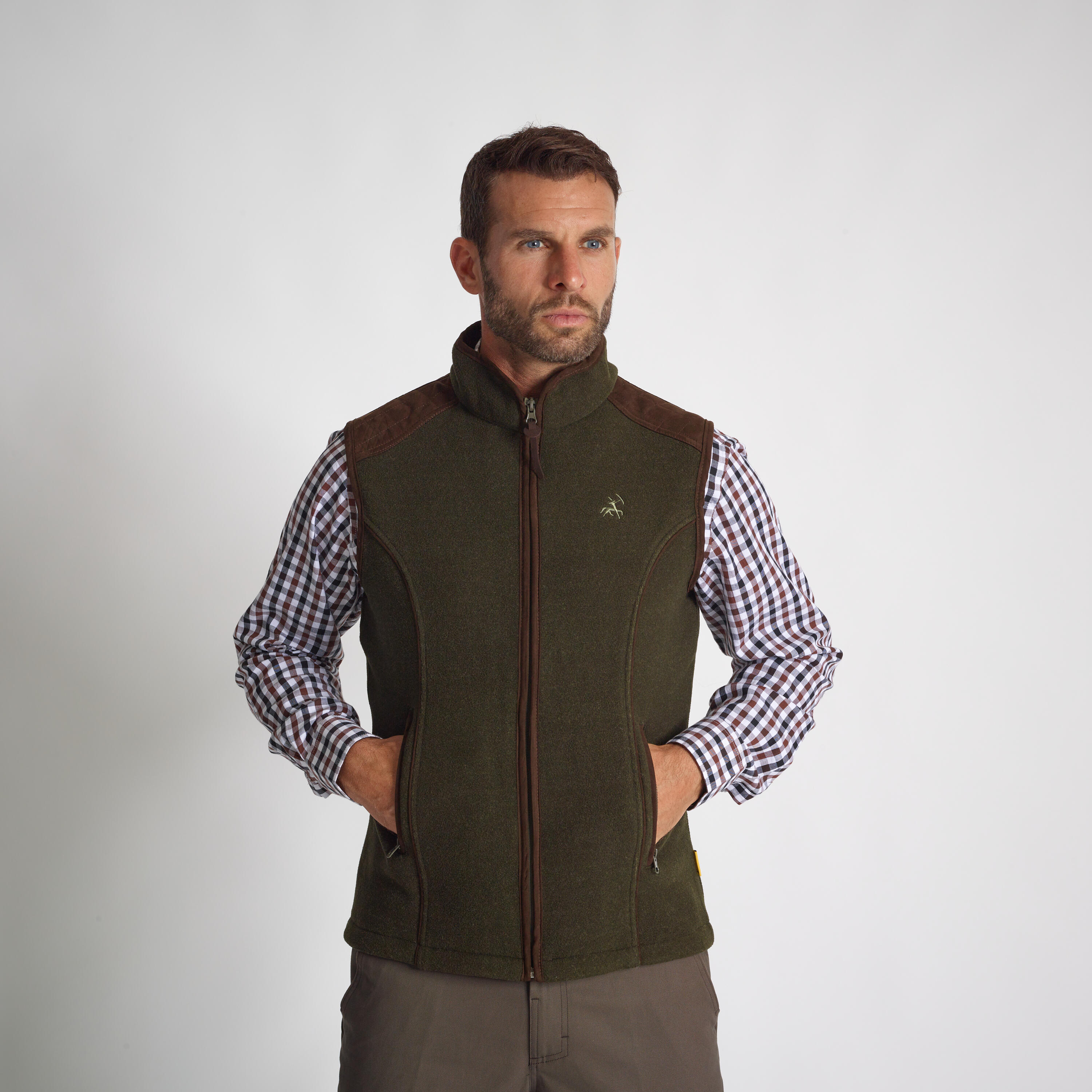 VERNEY CARRON PRESLY BROWN FLEECE VEST