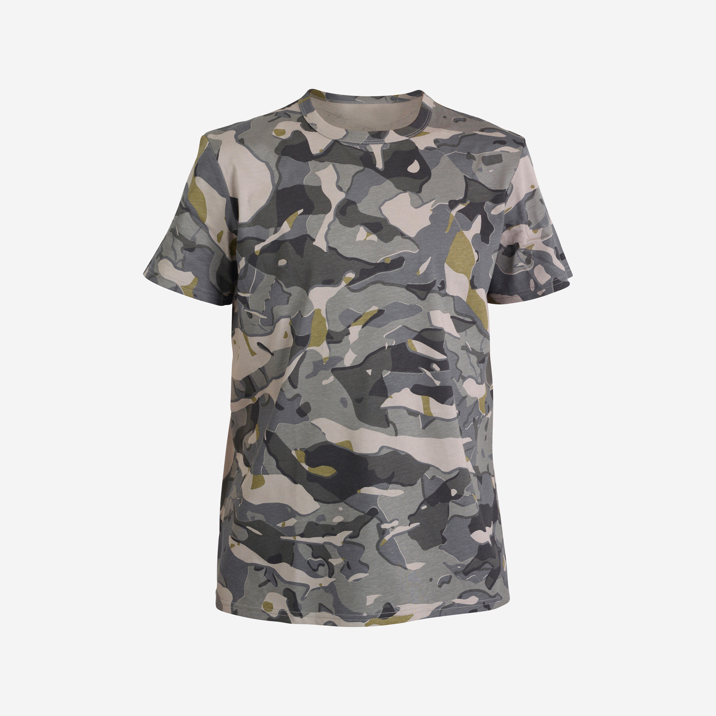 Solognac - T Shirt Junior Camo Woodlang Gris - T-shirt Manches Courtes - Chasse Et Tir Sportif - Gris - 4 À 6 Ans - Decathlon