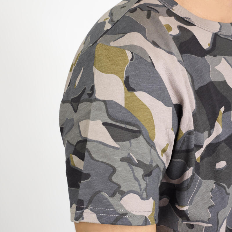 T-Shirt Kinder Camouflage WOODLAND grau 