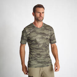 Short-sleeved hunting t-shirt 100 green camo