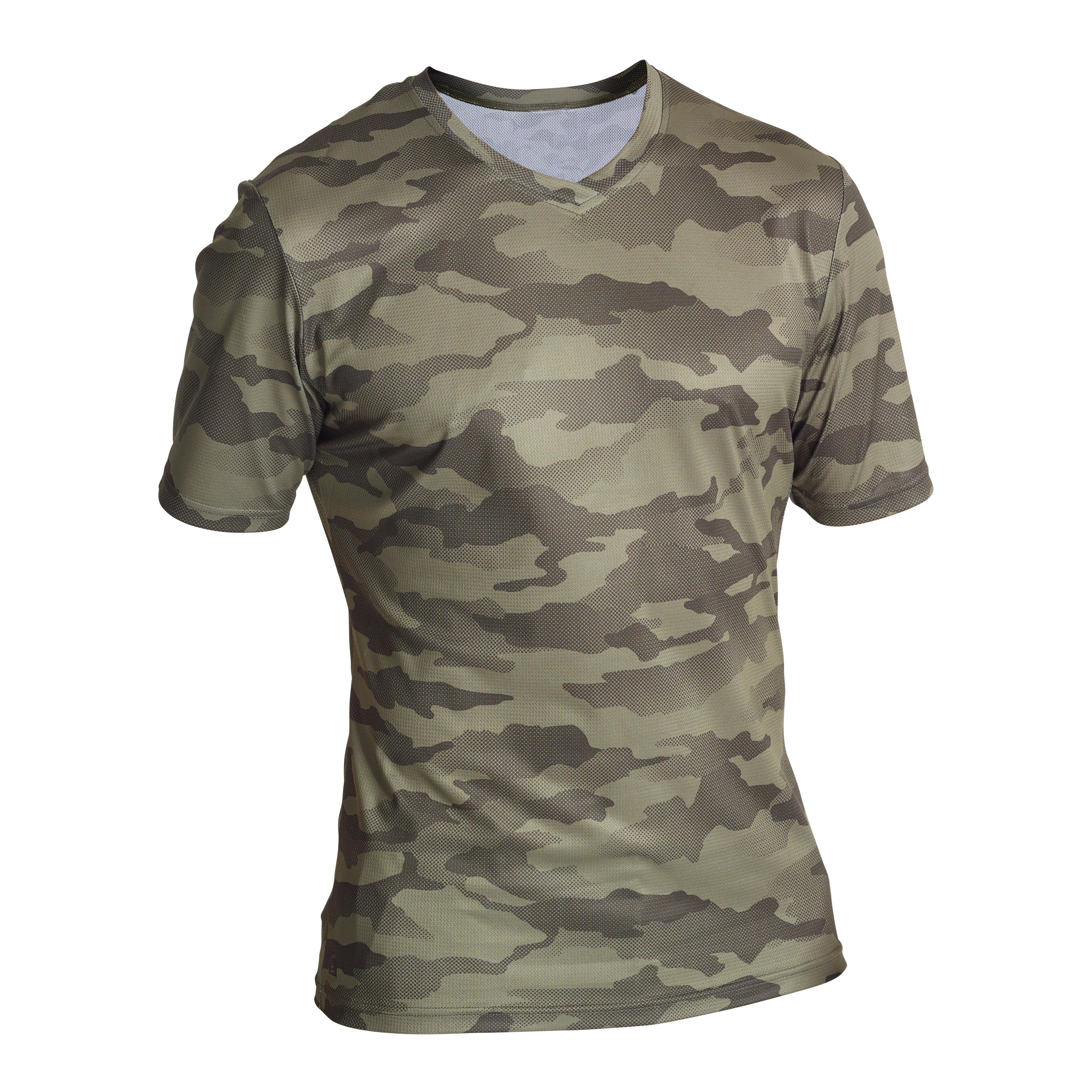 Hunting Short-Sleeved T-Shirt - 100 Camo - SOLOGNAC