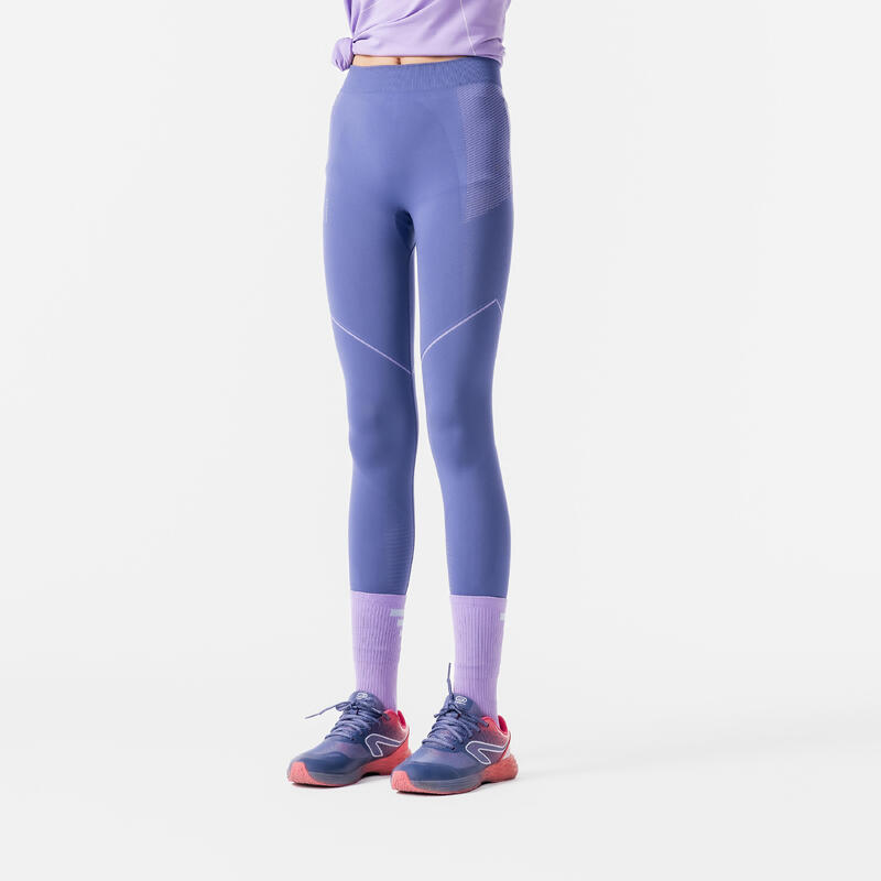 Kids' KIPRUN CARE 500 seamless running leggings - Grey mauve