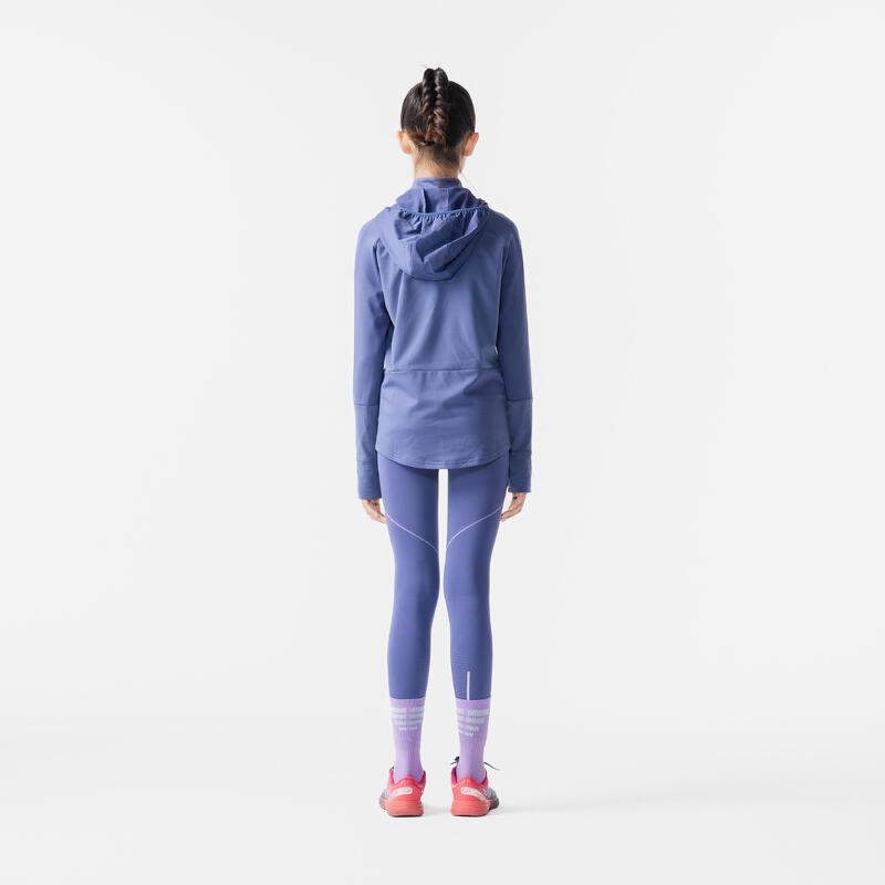 Kids' KIPRUN CARE 500 seamless running leggings - Grey mauve