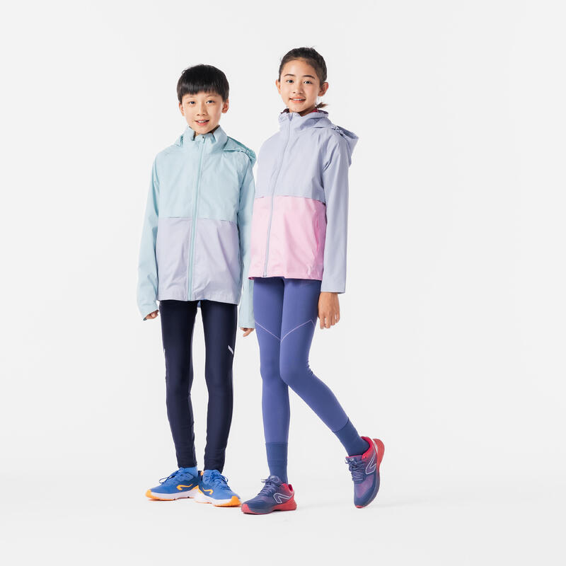 KIDS' WATERPROOF RUNNING JACKET WITH DETACHABLE INNER LAYER- KIPRUN 3 IN 1- PINK