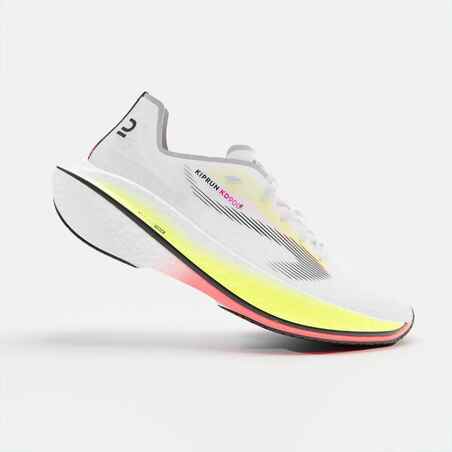 Tenis de running para Hombre Kiprun KD900X  con placa de carbono blanco/amarillo