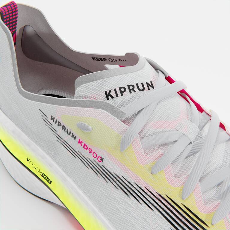 Sepatu Lari Pria Carbon Plate KIPRUN KD900X - Putih/Neon