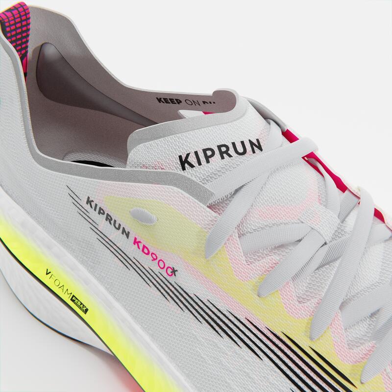 Férfi futócipő KIPRUN KD900X, karbonlemezzel, fehér 