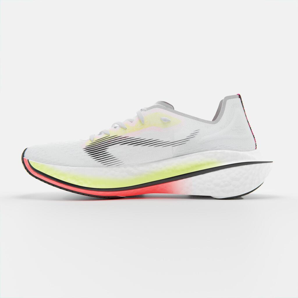 Tenis de running para Hombre Kiprun KD900X  con placa de carbono blanco/amarillo