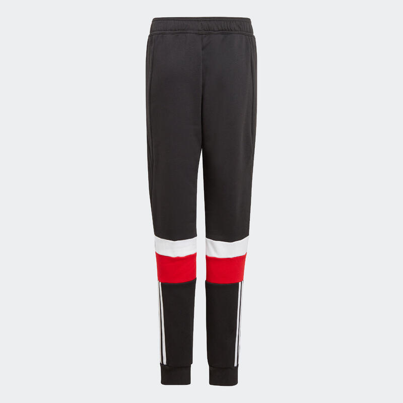 Pantaloni bambino ginnastica ADIDAS neri inserto rosso