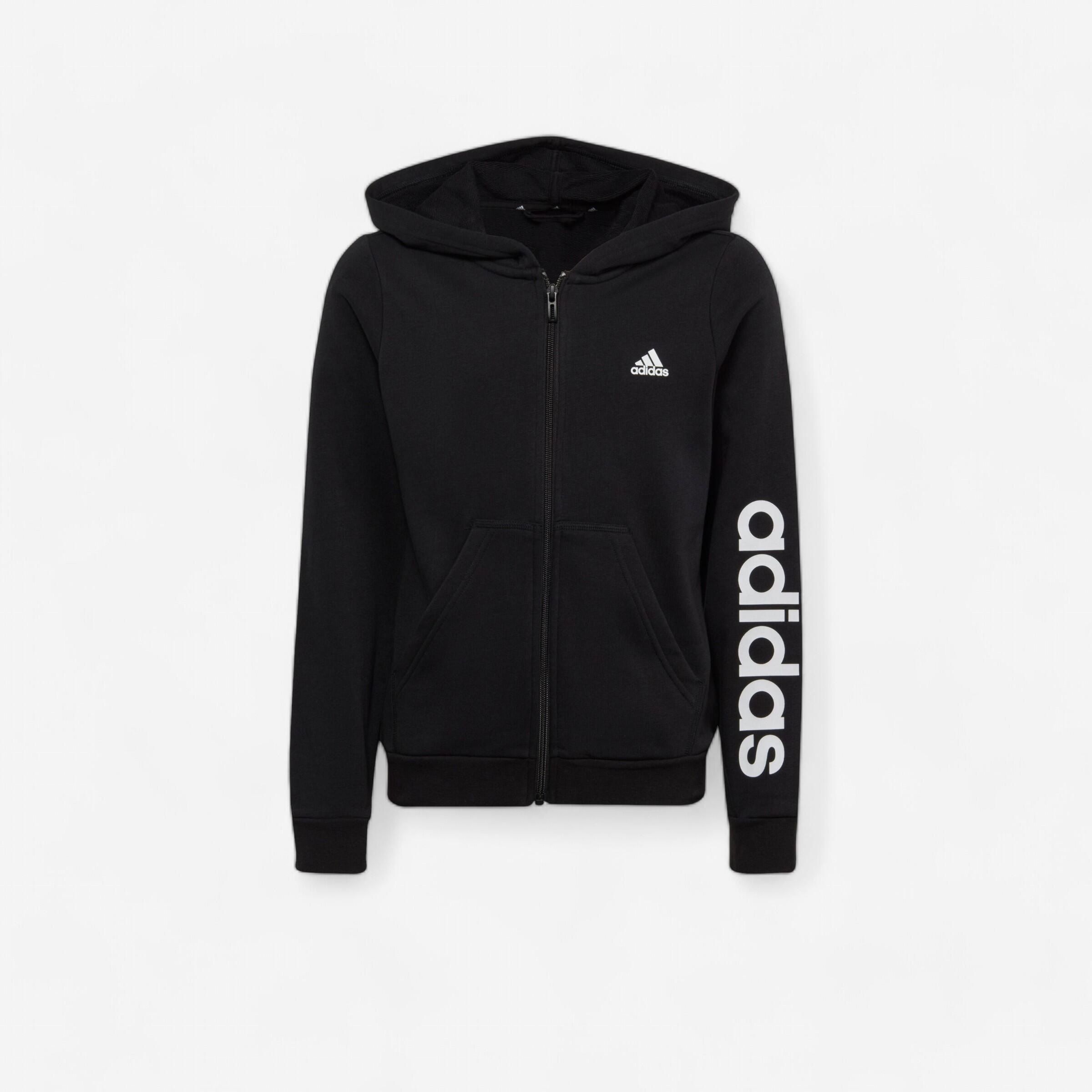 Adidas - Sweat-shirt À Capuche Adidas Fille Noir - Veste - Education Sportive Enfant - - 10 À 12 Ans - Decathlon