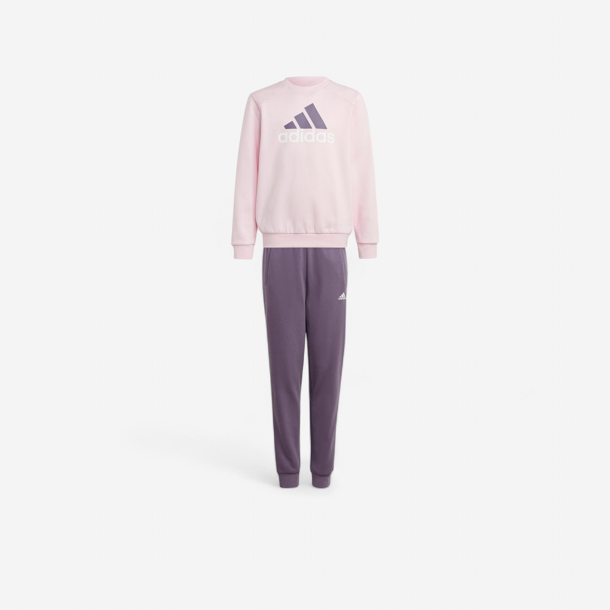 Tuta ADIDAS bambino ginnastica girocollo felpata rosa-lilla |  Adidas