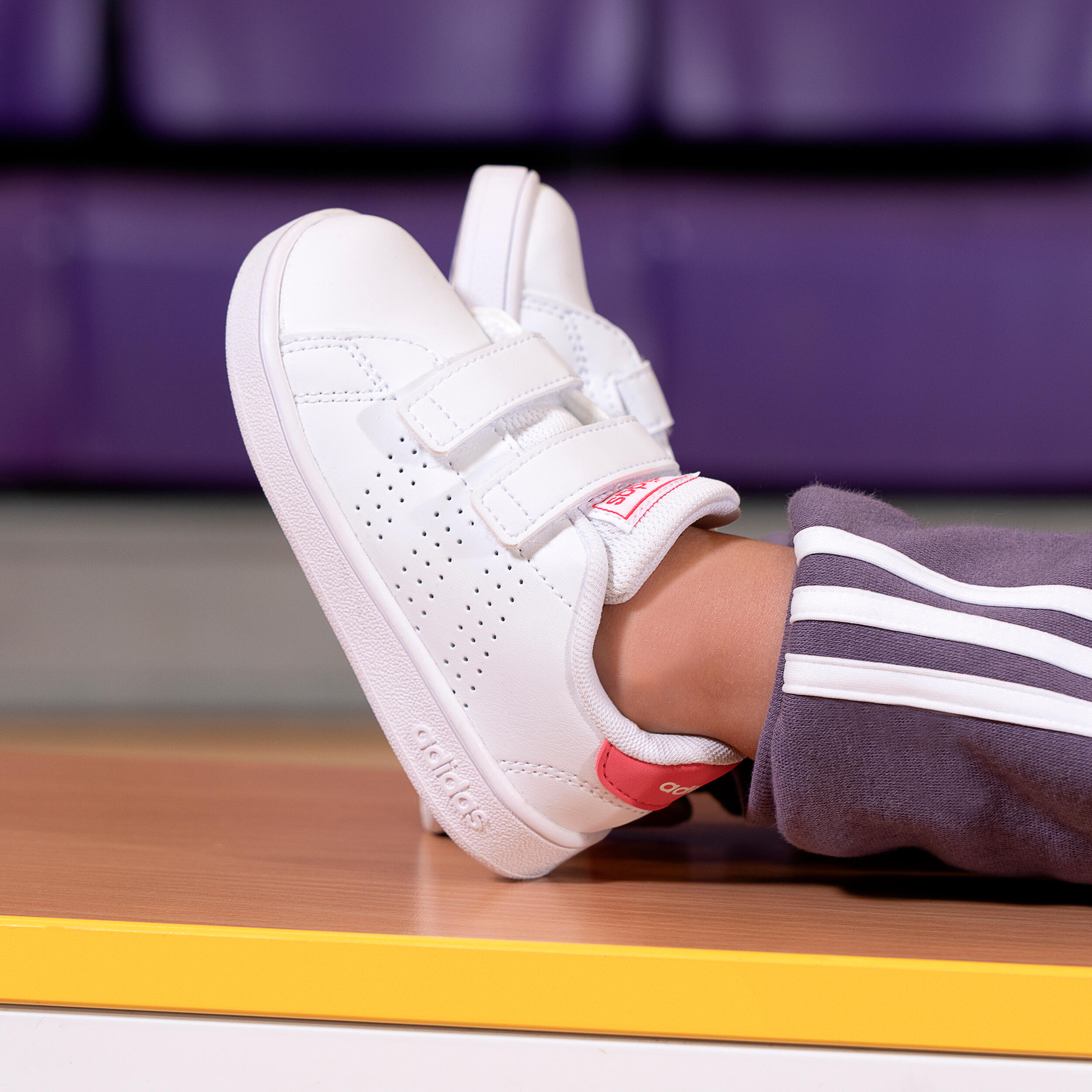 ADIDAS Sneakers met klittenband voor peuters Advantage wit roze