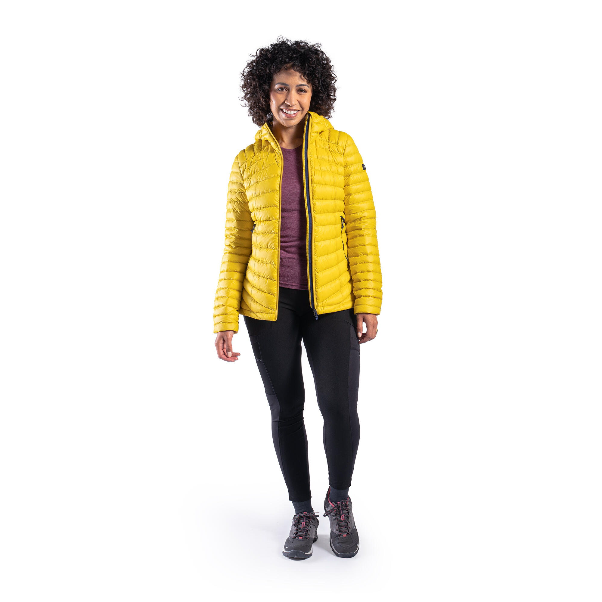 Women s Mountain Trekking Hooded Down Jacket MT100 5 C