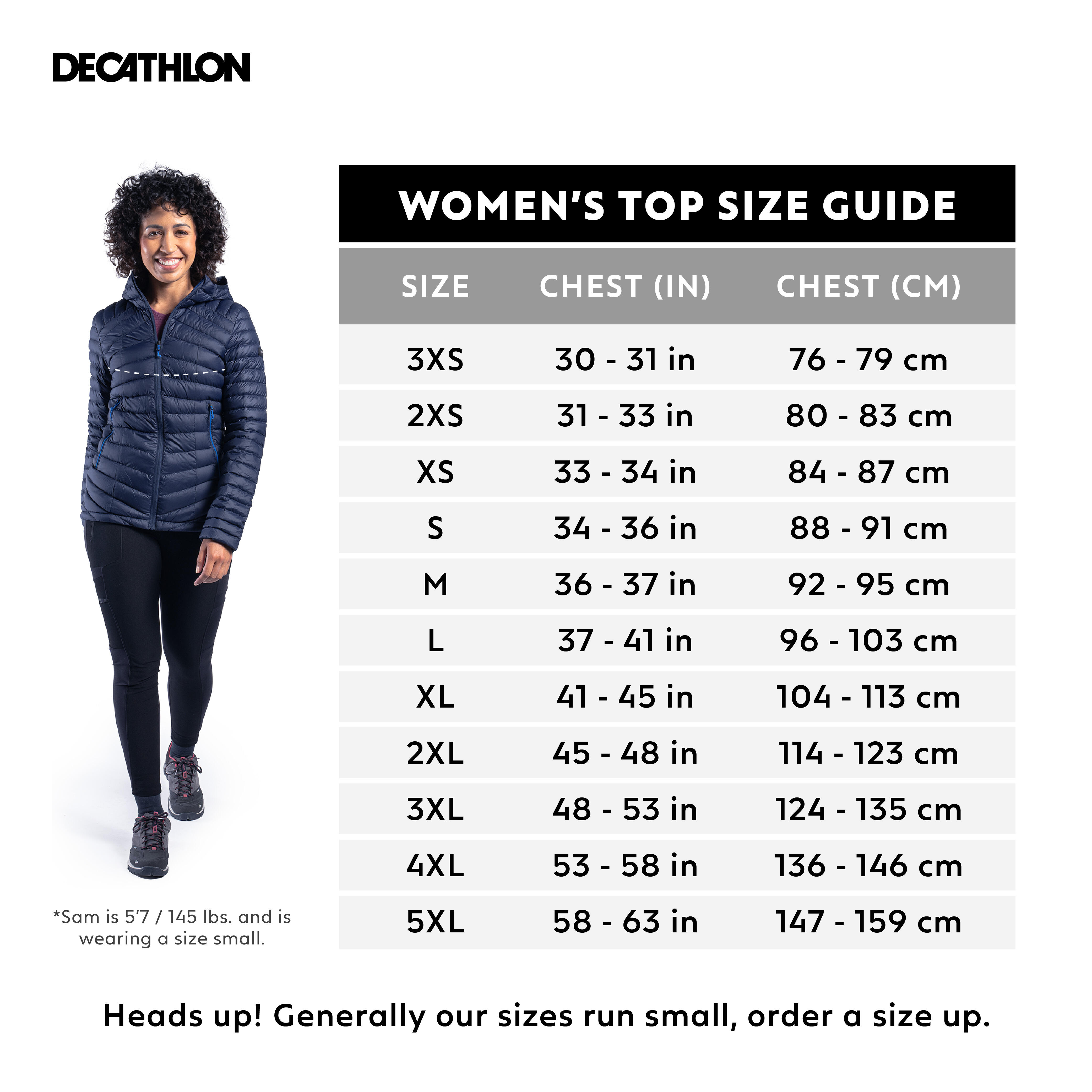 Women Trekking Down Jacket MT100 -5°C Navy