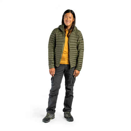 Men’s hooded down hiking jacket -5°C, MT100 - Green