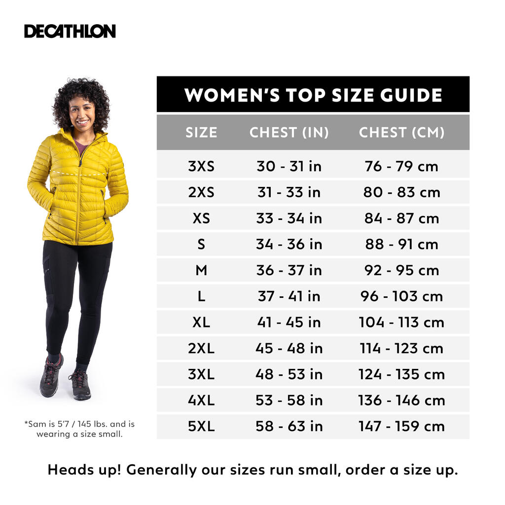 Women's Mountain Trekking Hooded Down Jacket - MT100 -5 °C