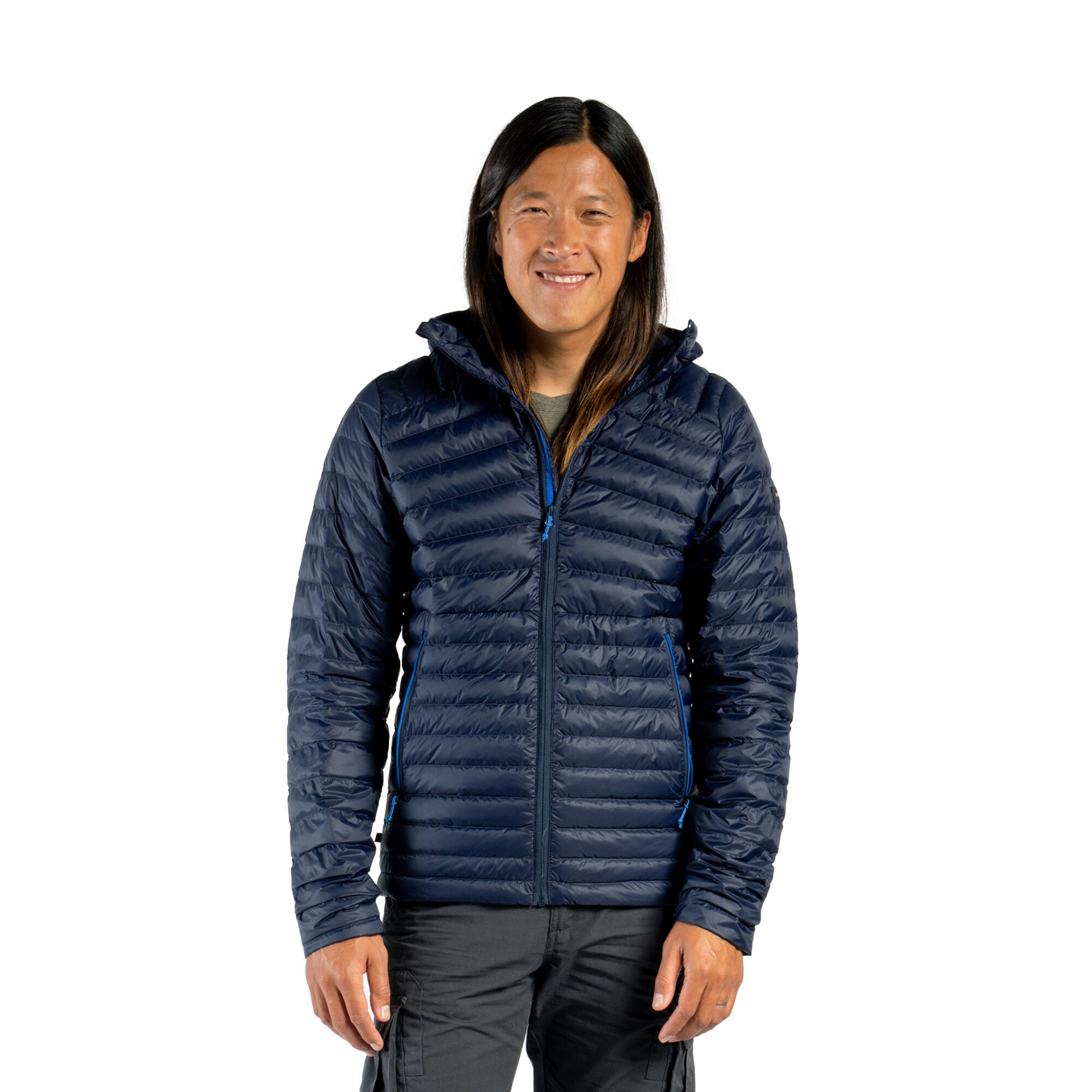 Men s Mountain Trekking Hooded Down Jacket MT100 5 C