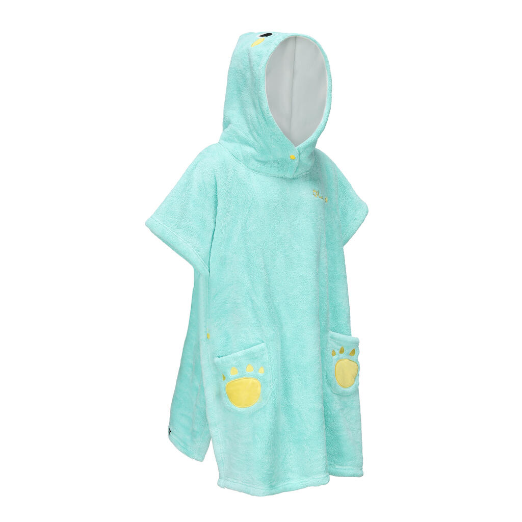 CORAL FLEECE PONCHO 500JR DINO TURQ