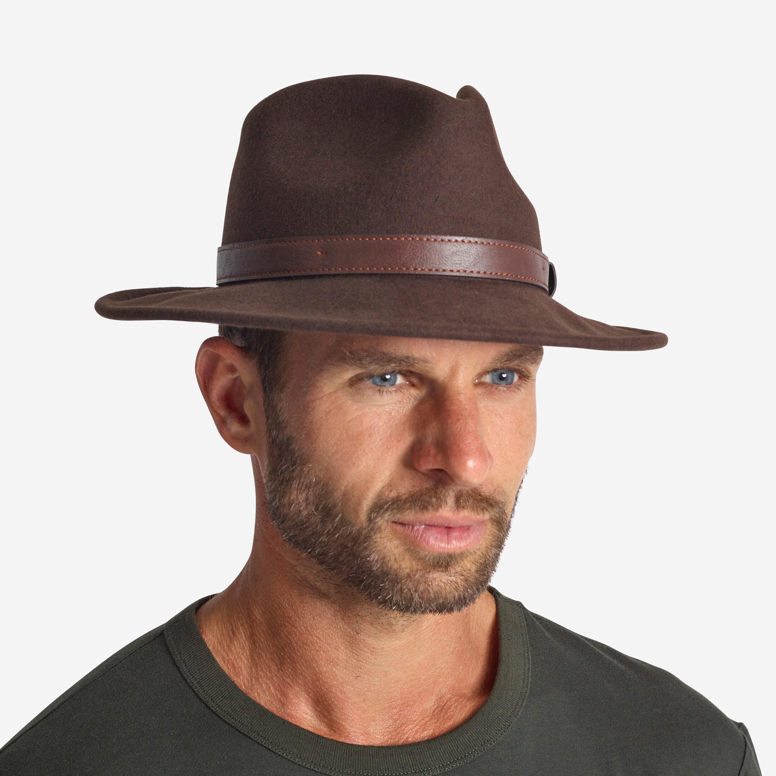 SOLOGNAC Warm Felt Hunting Hat - Brown