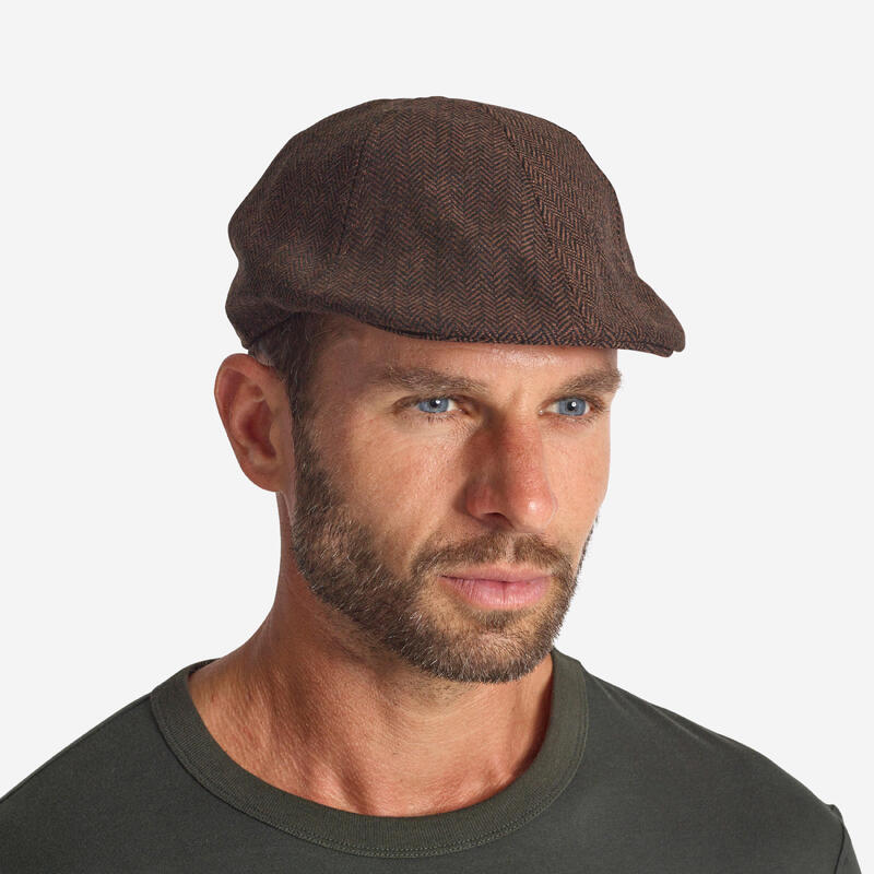 Kasket Şapka - Avcılık ve Doğa Gözlemi - Kahverengi - Tweed Plate