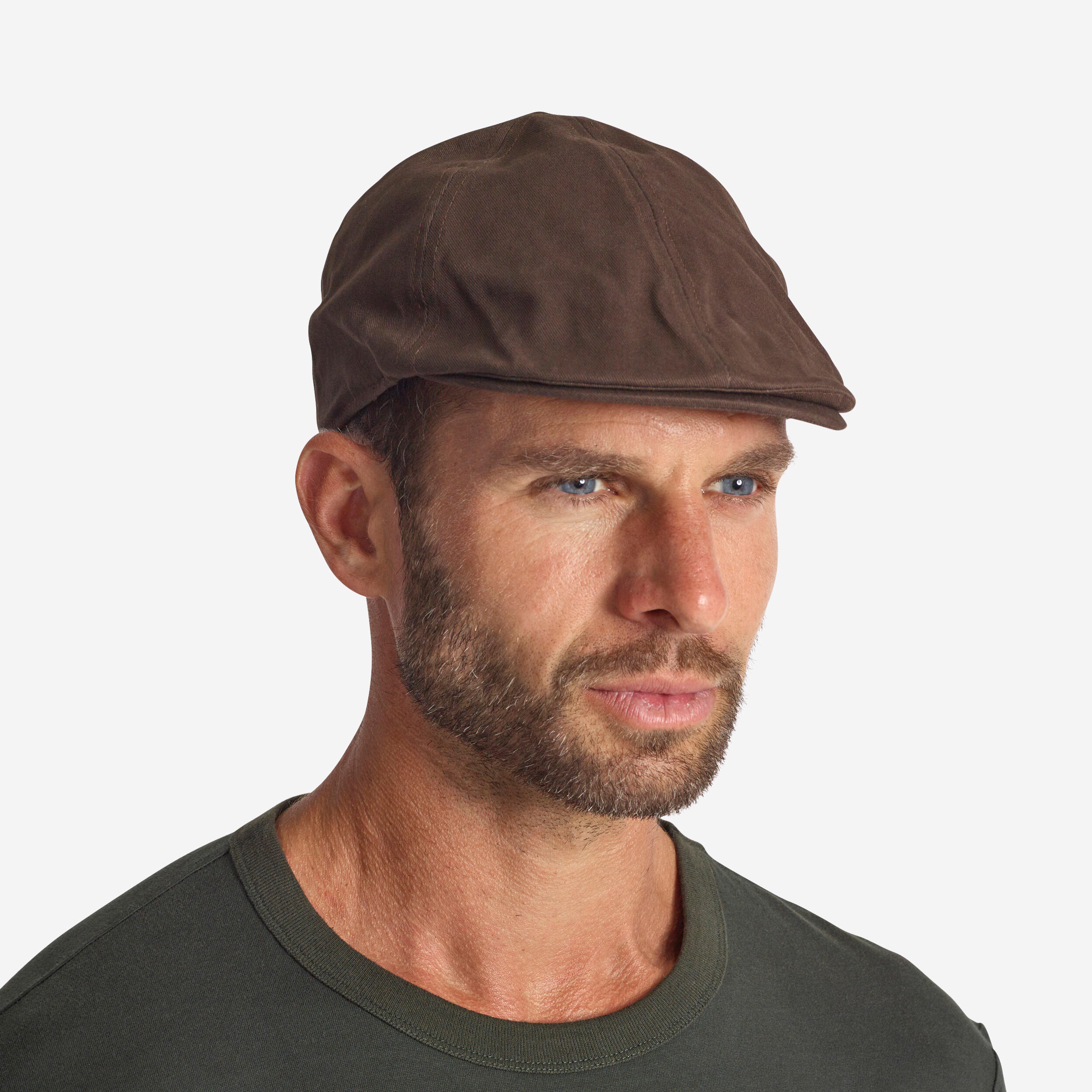 Flat Hunting Cap - Steppe Brown - Ebony brown - Solognac - Decathlon