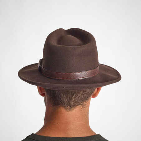 Warm Felt Hunting Hat - Brown