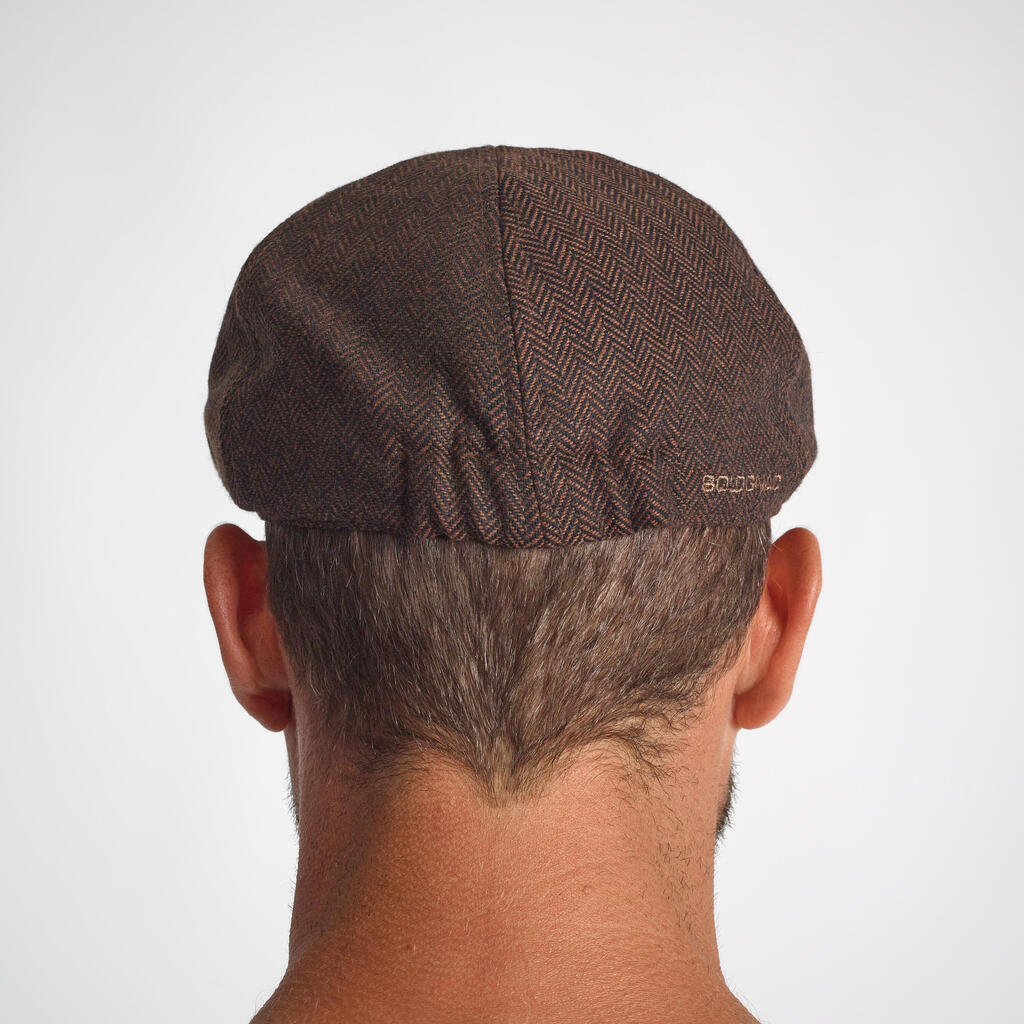 Water-repellent tweed flat cap  brown