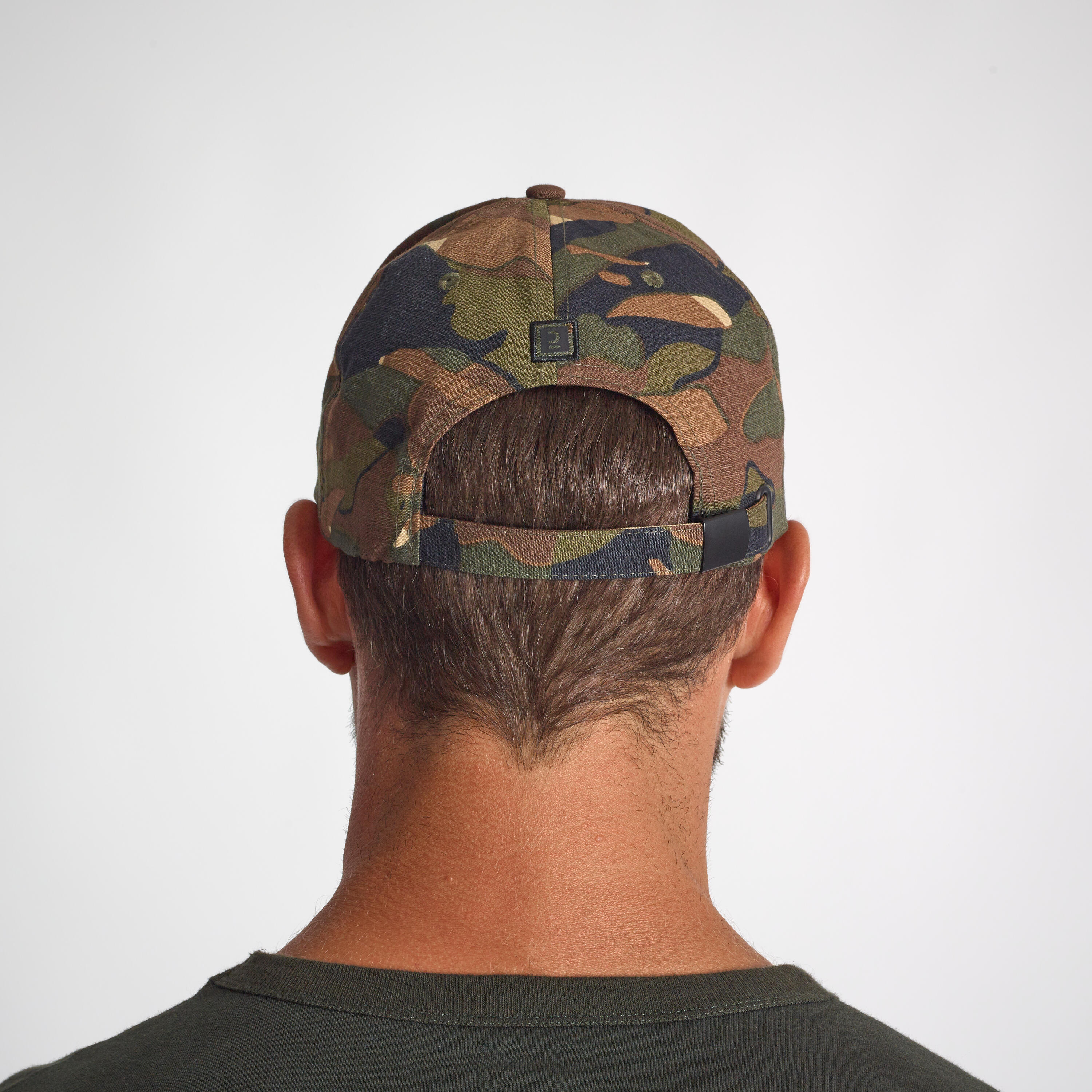 Durable Country Sport Cap 500 - Woodland Camo Green And Brown 2/4