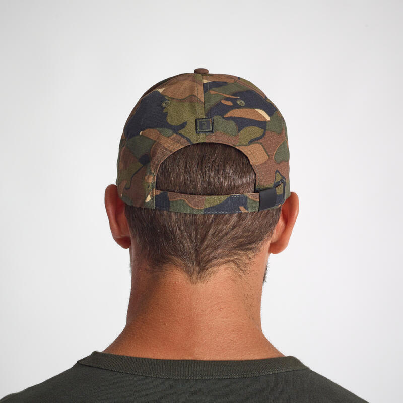 Gorra Caza Solognac 500 Adulto Verde Marrón Camuflaje Woodland Resistente