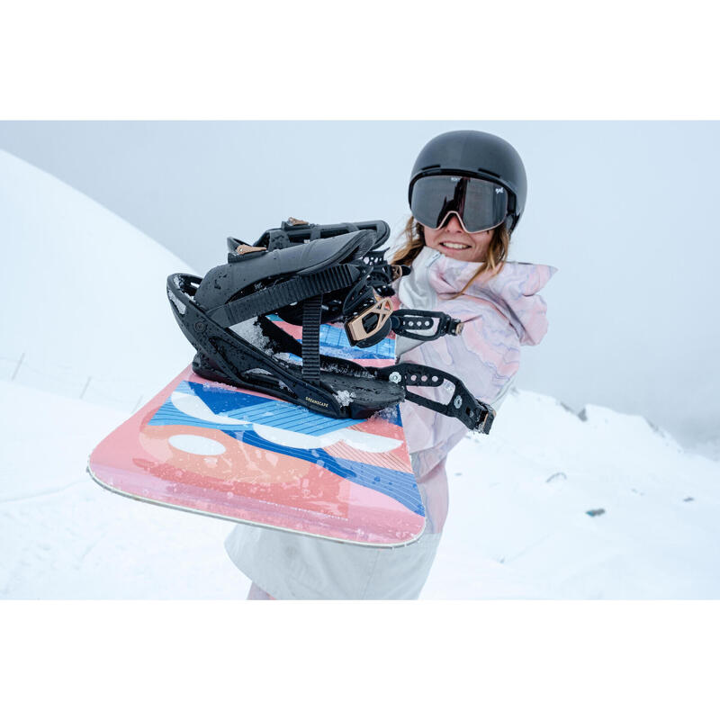 Fixações de snowboard homem e mulher all mountain/freestyle - SNB 500 preto