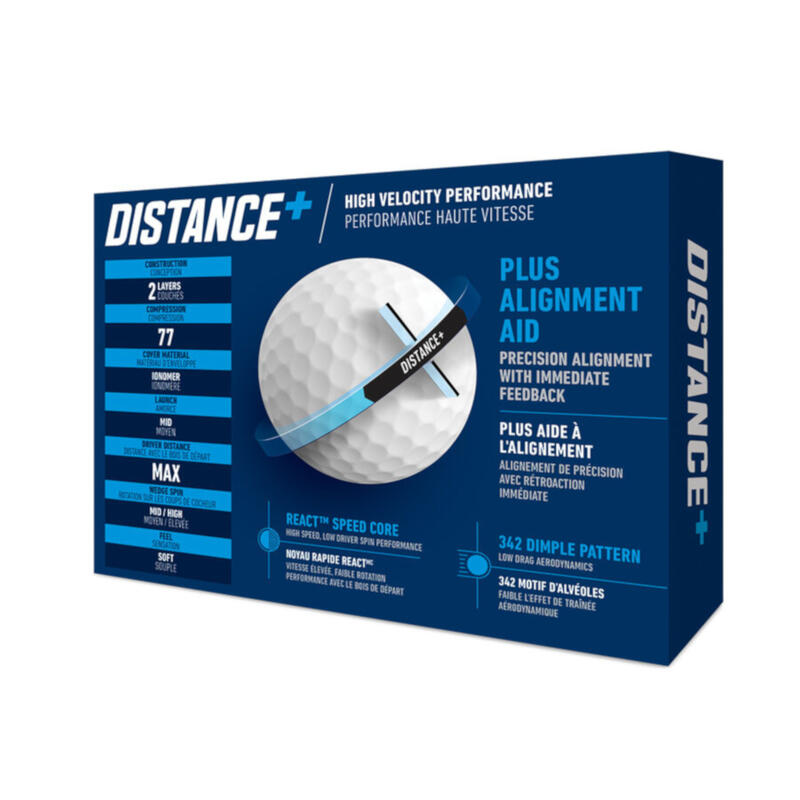 Bolas de golf x12 - TAYLORMADE Distância+ branco